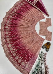 Glorious Blue Georgette Sequence Work Lehenga