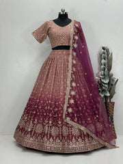 Glorious Blue Georgette Sequence Work Lehenga