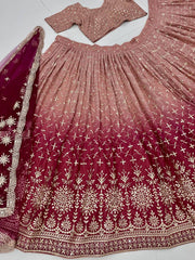 Glorious Blue Georgette Sequence Work Lehenga