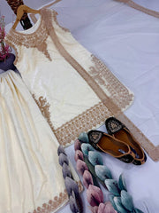 Designer Maroon Velvet with Embroidery Work Palazzo Suit