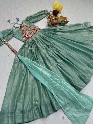 Stylish Purple Fendy Silk Embroidery Work Gown