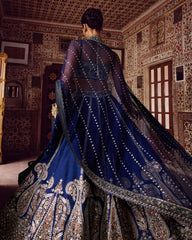 Daisy Blue Slub Silk Dori Work Lehenga Choli