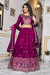 Exclusive Blue Silk Embroidery Lehenga Choli
