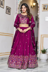 Exclusive Blue Silk Embroidery Lehenga Choli