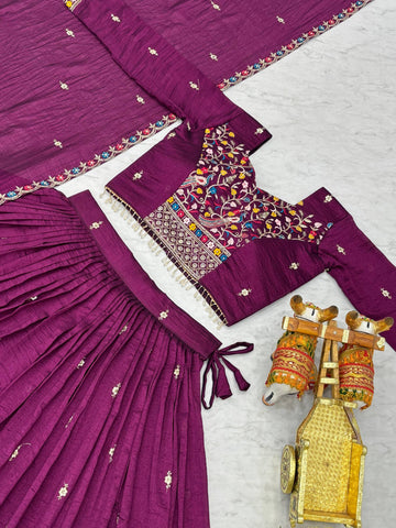 Exclusive Blue Silk Embroidery Lehenga Choli
