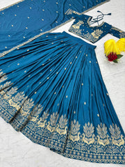 Admiring Pink Chinon Embroidery Work Lehenga Choli