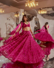 Gorgeous Pink Silk with Dori Work Lehenga Choli