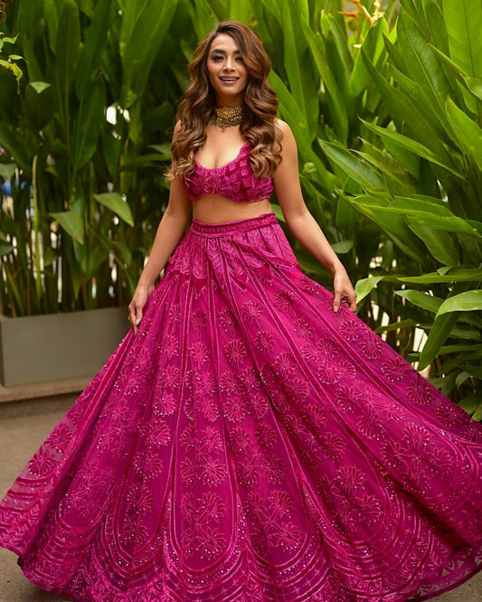 Gorgeous Pink Silk with Dori Work Lehenga Choli