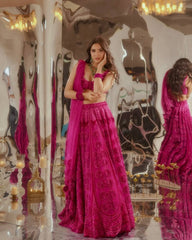 Gorgeous Pink Silk with Dori Work Lehenga Choli