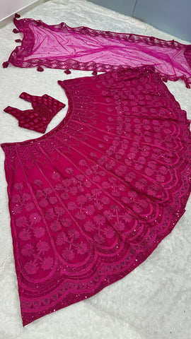 Gorgeous Pink Silk with Dori Work Lehenga Choli