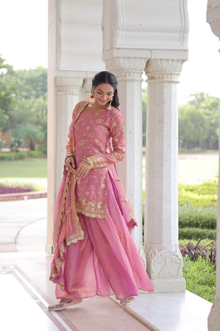 Lovely Fendy with Rich Sequins Embroidered work Sharara Suit