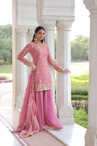 Lovely Fendy with Rich Sequins Embroidered work Sharara Suit