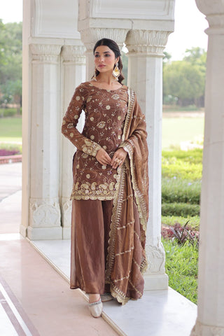 Lovely Fendy with Rich Sequins Embroidered work Sharara Suit