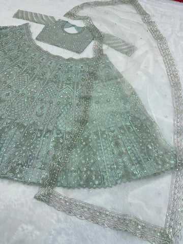 Daisy Silver Net With Embroidery Work Lehenga Choli