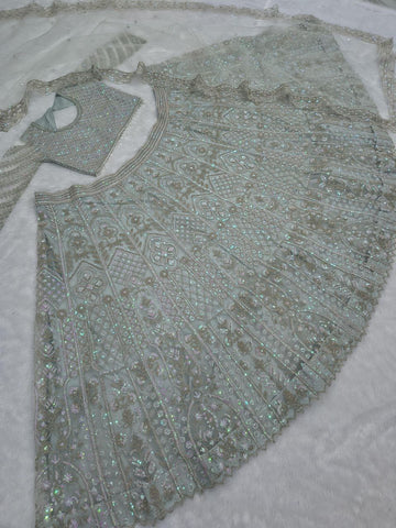 Daisy Silver Net With Embroidery Work Lehenga Choli