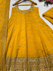 Stylish Embroidered Vichitra Silk Designer Gown
