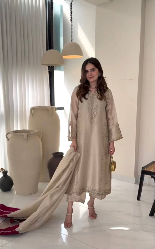 Glorious Gold Jimmy Choo Sequence Work Palazzo Suit