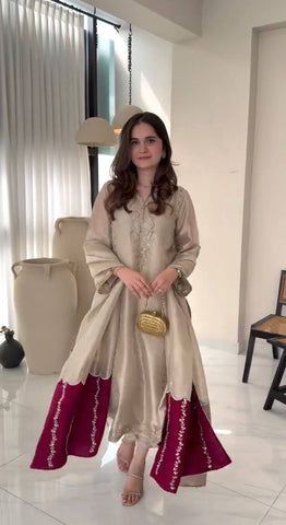Glorious Gold Jimmy Choo Sequence Work Palazzo Suit