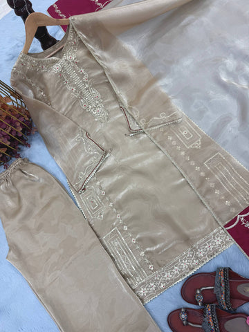 Glorious Gold Jimmy Choo Sequence Work Palazzo Suit