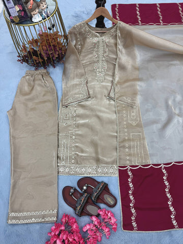 Glorious Gold Jimmy Choo Sequence Work Palazzo Suit
