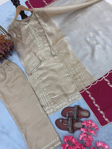Glorious Gold Jimmy Choo Sequence Work Palazzo Suit