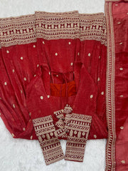 Exclusive Red Silk Work Anarkali Gown