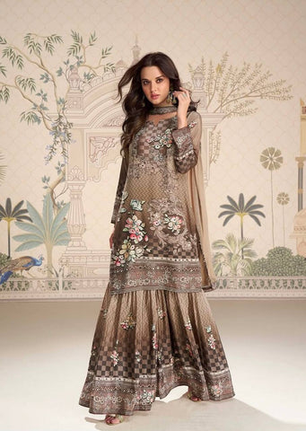 Good Looking Blue Color Digital Print Work Sharara Suit