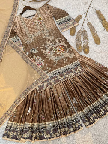 Good Looking Blue Color Digital Print Work Sharara Suit