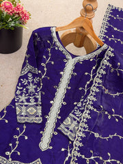 Exclusive Red Pure Fendy Silk Embroidery Work Sharara Suit