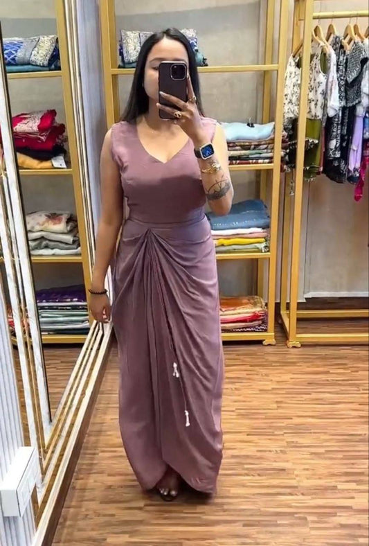 Amazing Mauve Heavy Crepe Silk Embroidery Work Lehenga