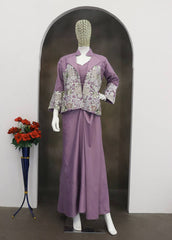 Amazing Mauve Heavy Crepe Silk Embroidery Work Lehenga