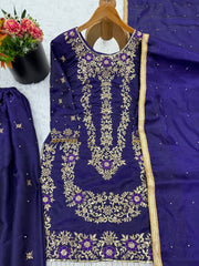 Beautiful Maroon Silk Embroidery Sharara Suit