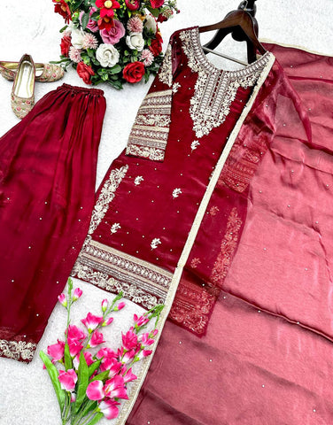 Occasion Wear Sequence Work Sharara Suit