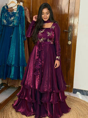 Admiring Festive Wear Embroidery Work Lengha