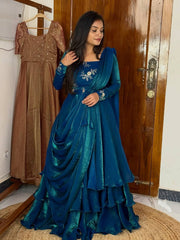 Admiring Festive Wear Embroidery Work Lengha