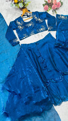 Admiring Festive Wear Embroidery Work Lengha