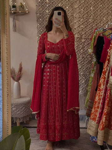 Exclusive Faux Blooming Embroidered Anarkali Suit