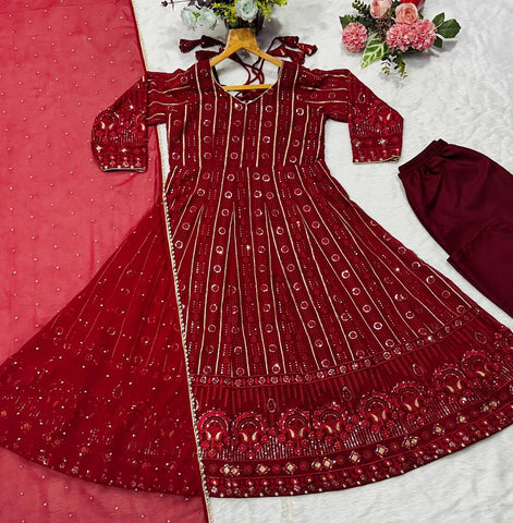 Exclusive Faux Blooming Embroidered Anarkali Suit