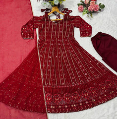 Exclusive Faux Blooming Embroidered Anarkali Suit