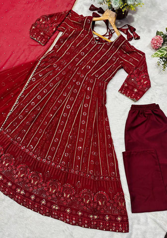 Exclusive Faux Blooming Embroidered Anarkali Suit