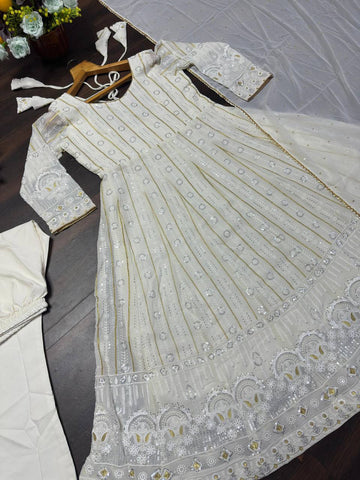 Exclusive Faux Blooming Embroidered Anarkali Suit