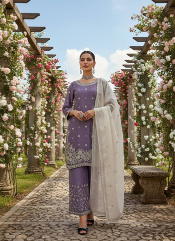 Charming Teal Blue Heavy GMY Silk Thread & Pearl Work Palazzo Suit