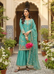 Charming Micro Cotton Embroidery Work Palazzo Suit