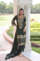Festive Wear Blooming Embroidered Kurti Set