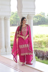 Festive Wear Blooming Embroidered Kurti Set