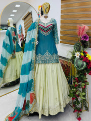 Ceremony Wear Crepe Silk Embroidery Lehenga