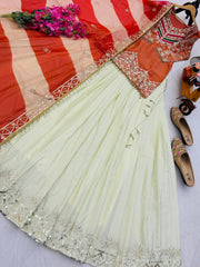 Ceremony Wear Crepe Silk Embroidery Lehenga