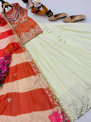 Ceremony Wear Crepe Silk Embroidery Lehenga