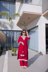 Alluring Velvet with Zari Work Sharara Suit