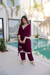 Alluring Velvet with Zari Work Sharara Suit